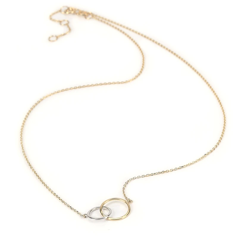Lancharmed 925 пробы Серебряное переплетенное круглое ожерелье 14 к желтое золото