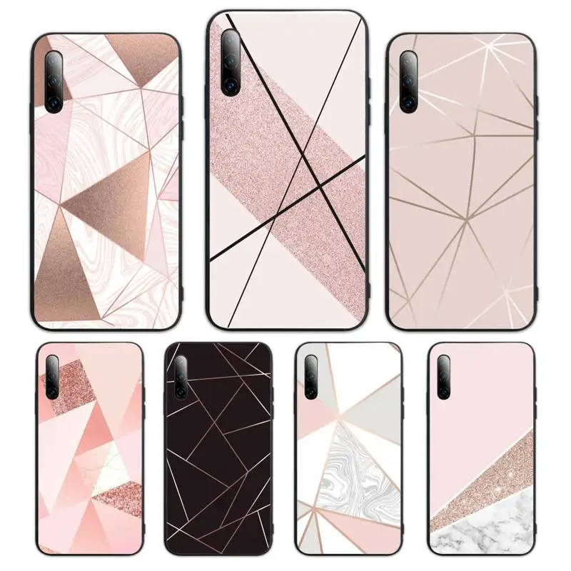 

Gold Pink Glitter Marble Phone Case For Huawei P Y Nova mate Y6 9 7 5 prime mate20 lite nova 3E 3I Cover Fundas Coque