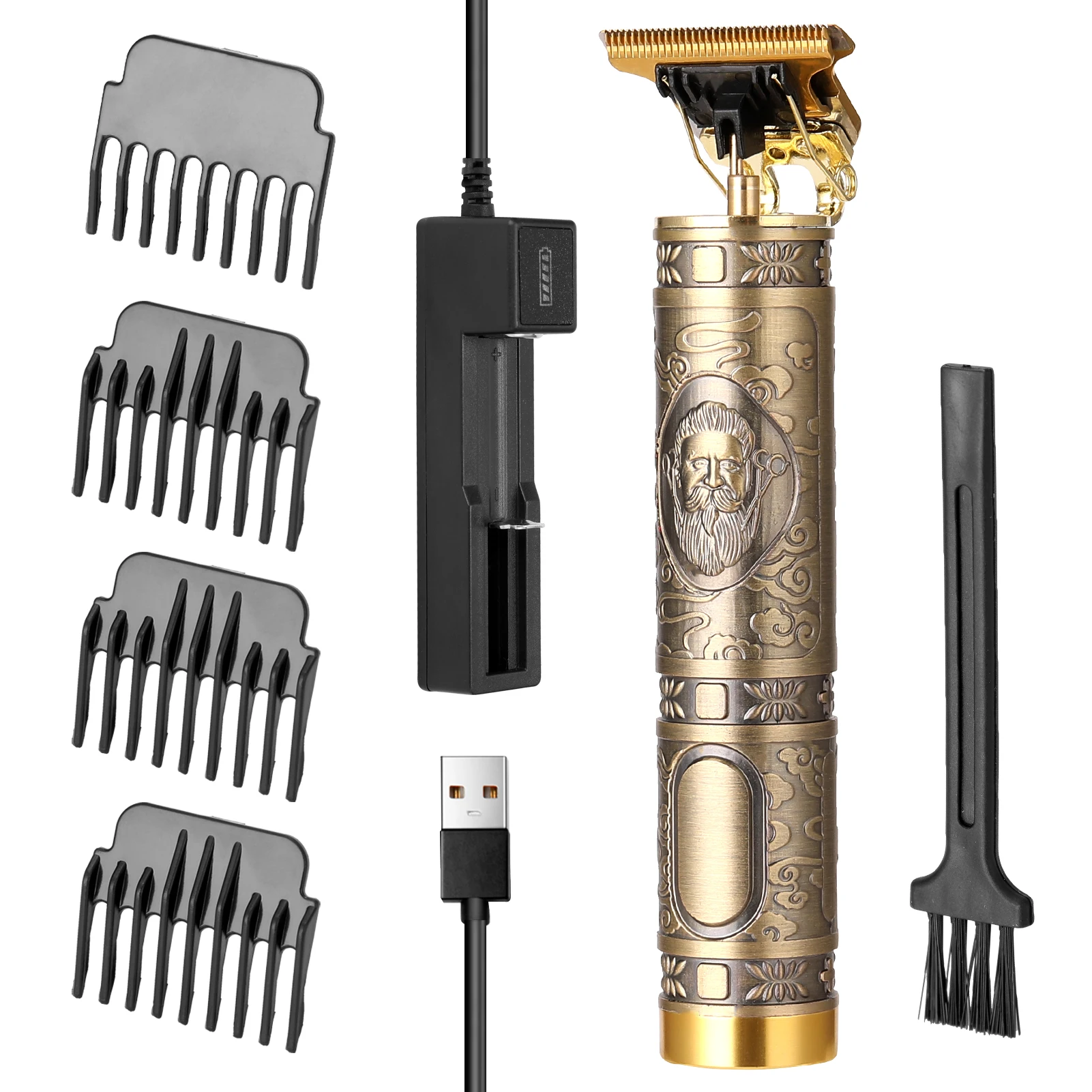 Аккумуляторная машинка для стрижки волос профессиональный USB триммер