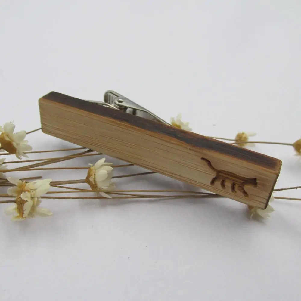 Высокое качество запонки галстук деревянный зажим для галстука мужчин животное