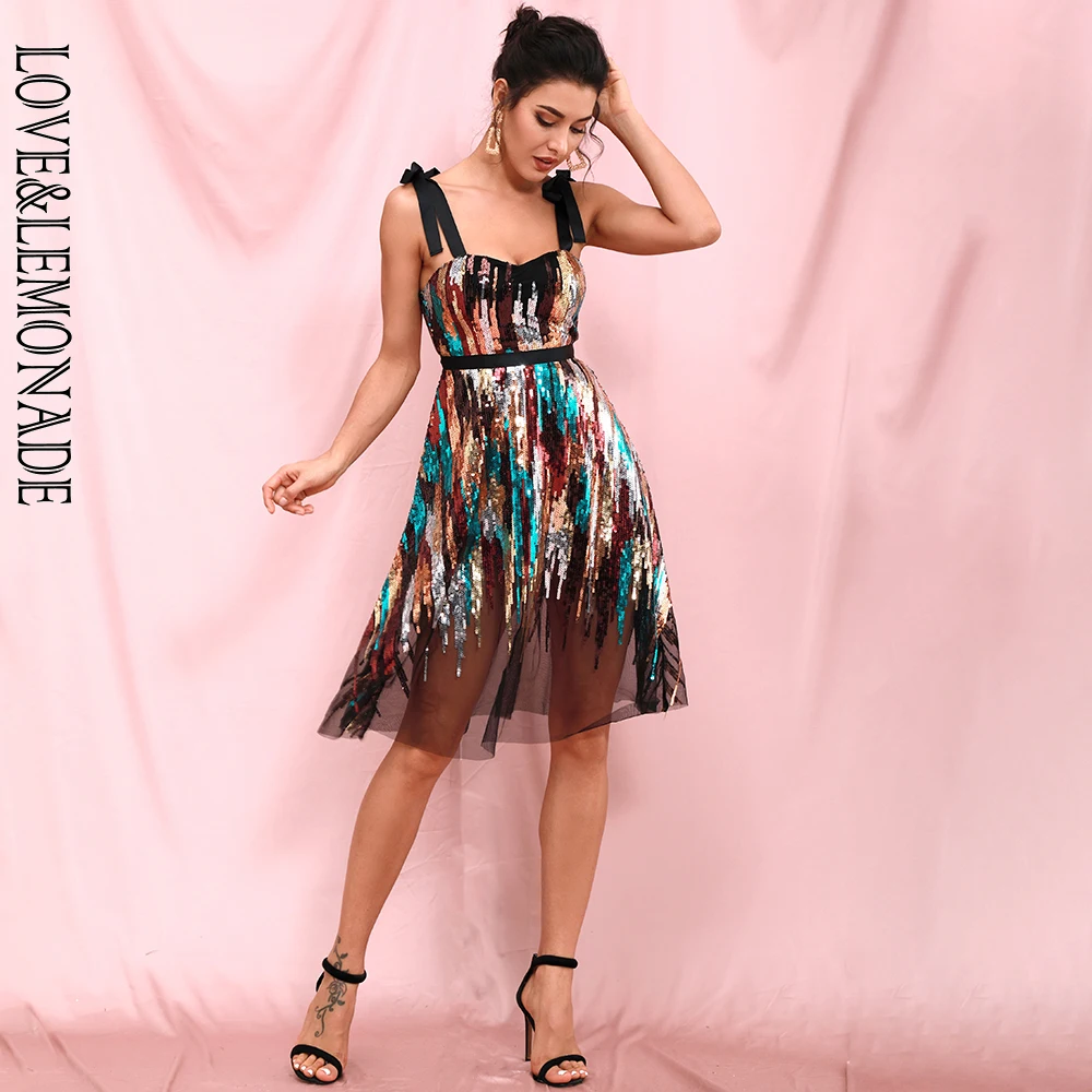 Женское вечернее платье с блестками LOVE &amp LEMONADE модель LM82299 | Женская одежда