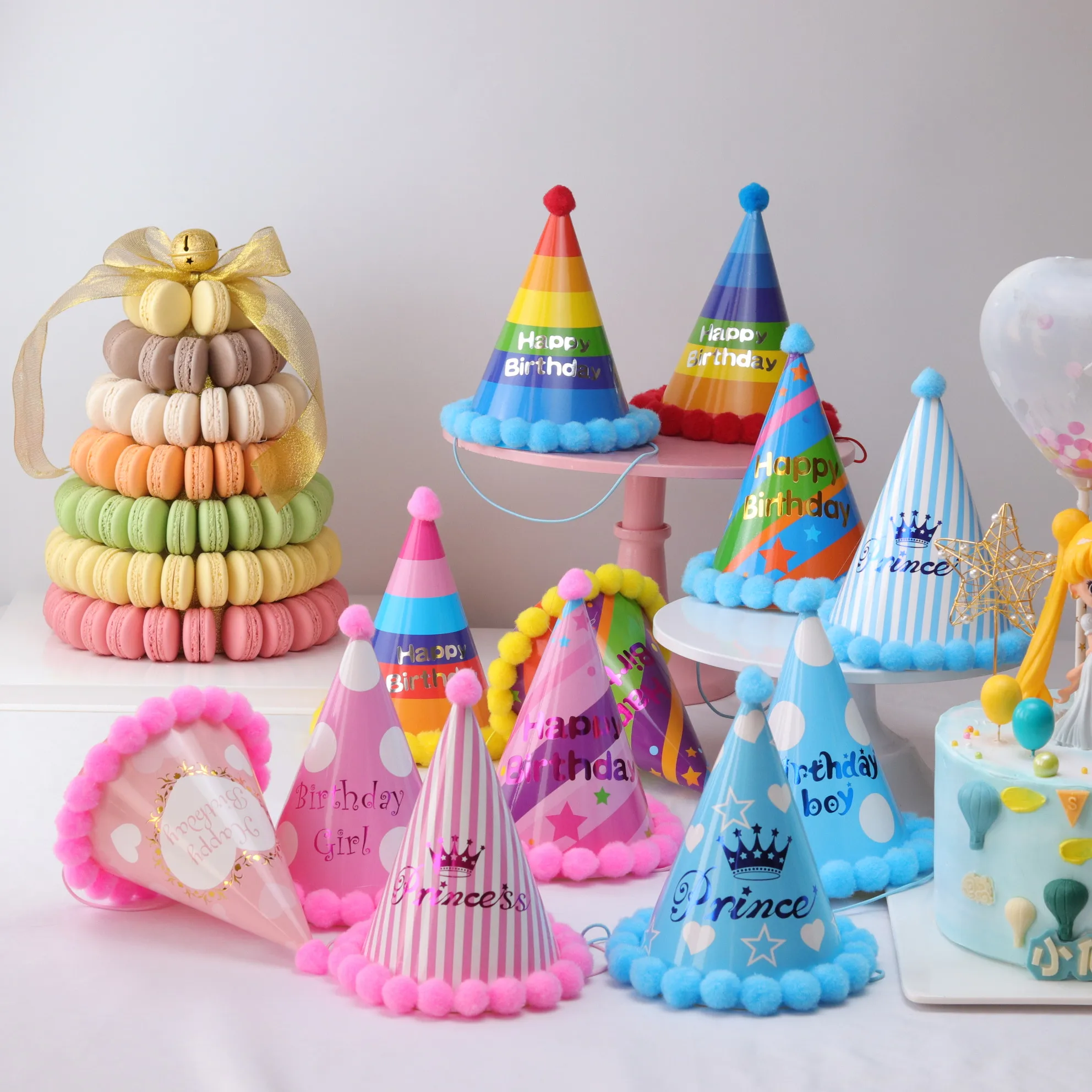 

Cute Funny Birthday Hats Adults Children Birthday Hairball Headband Celebrate Birthday Party Decorations supplies Shooting props