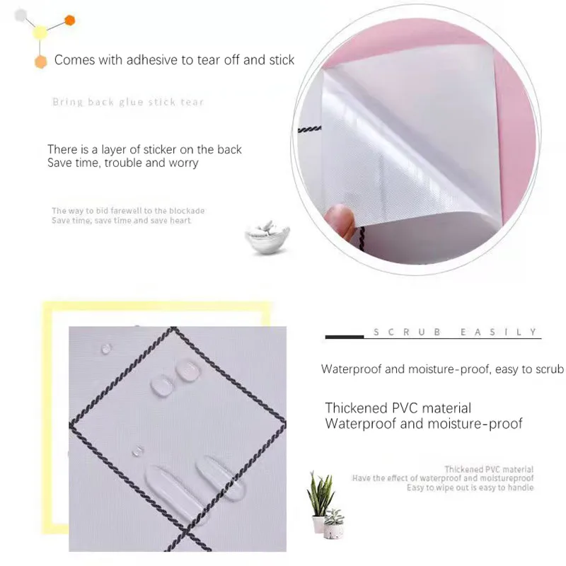 wallpaper self adhesive waterproof kitchen decor oil proof sticker wardrobe cabinet door countertop wall renovation wallpapers free global shipping