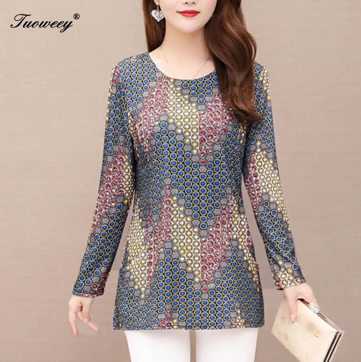 Женская Цветочная блузка с бриллиантами новинка 2020 элегантная повседневная