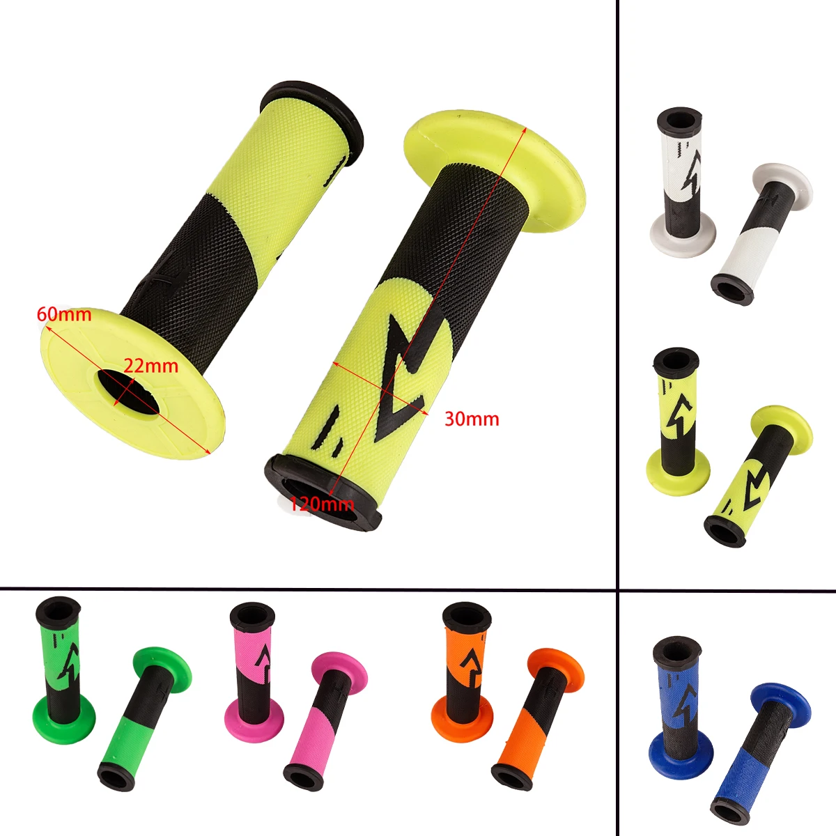 

Universal Soft Rubber 22mm 7/8" Hand Grips For CRF KLX YZF SX EXC BMW MX Pit Dirt Bike Motorcycle