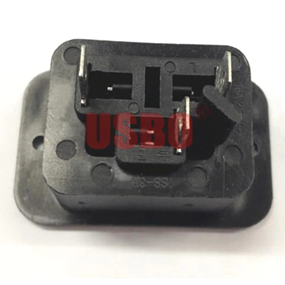 Черная медная стандартная розетка 16 А 250 В с встроенным выходным интерфейсом