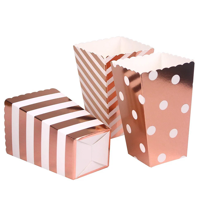 6 шт. коробки для попкорна из розового золота и бумавечерние  Дом