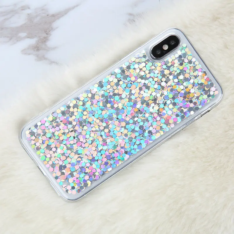 LAPOPNUT блестящий тонкий гибкий силиконовый чехол с блестками для Iphone 11 Pro Xr Xs Max X 8 7