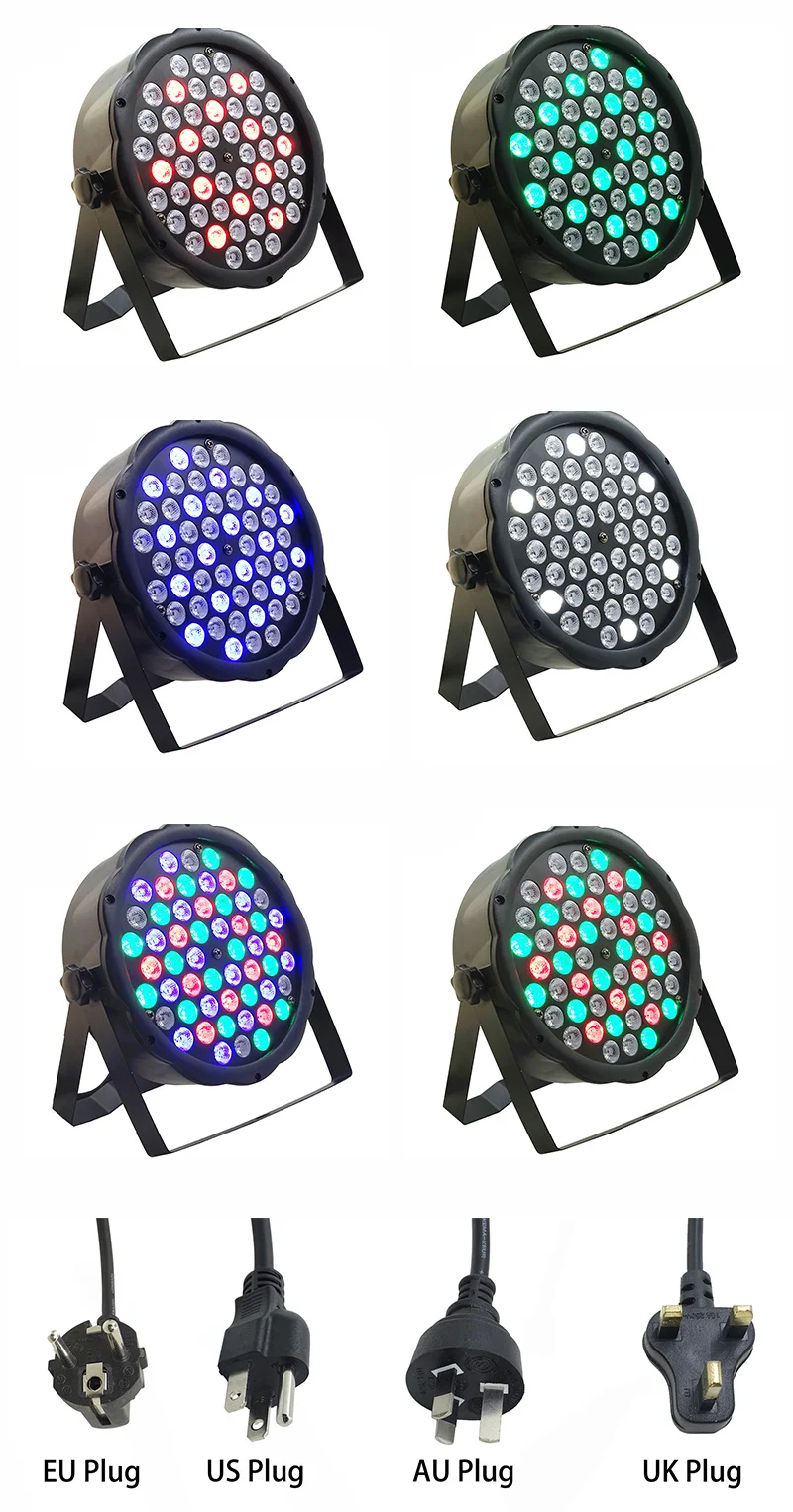 4 шт./лот светодиодный par Светильник s 54x3 Вт DJ Par светодиодный 54*3 Вт светильник s R12, G18, B18, W6 моющийся диско-светильник DMX контроллер эффект