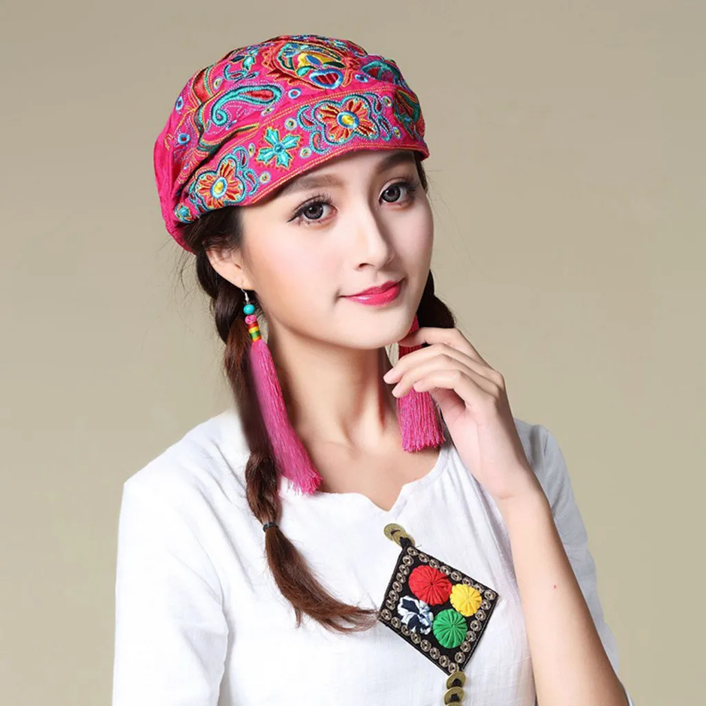 Женские этнические шапки в мексиканском стиле винтажные банданы с цветочной