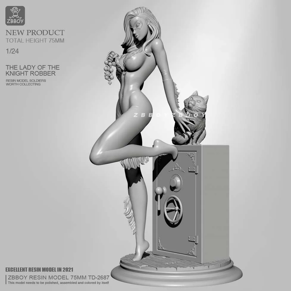 

H75mm 1/24 Resin model kits figure beauty colorless and self-assembled TD-2687