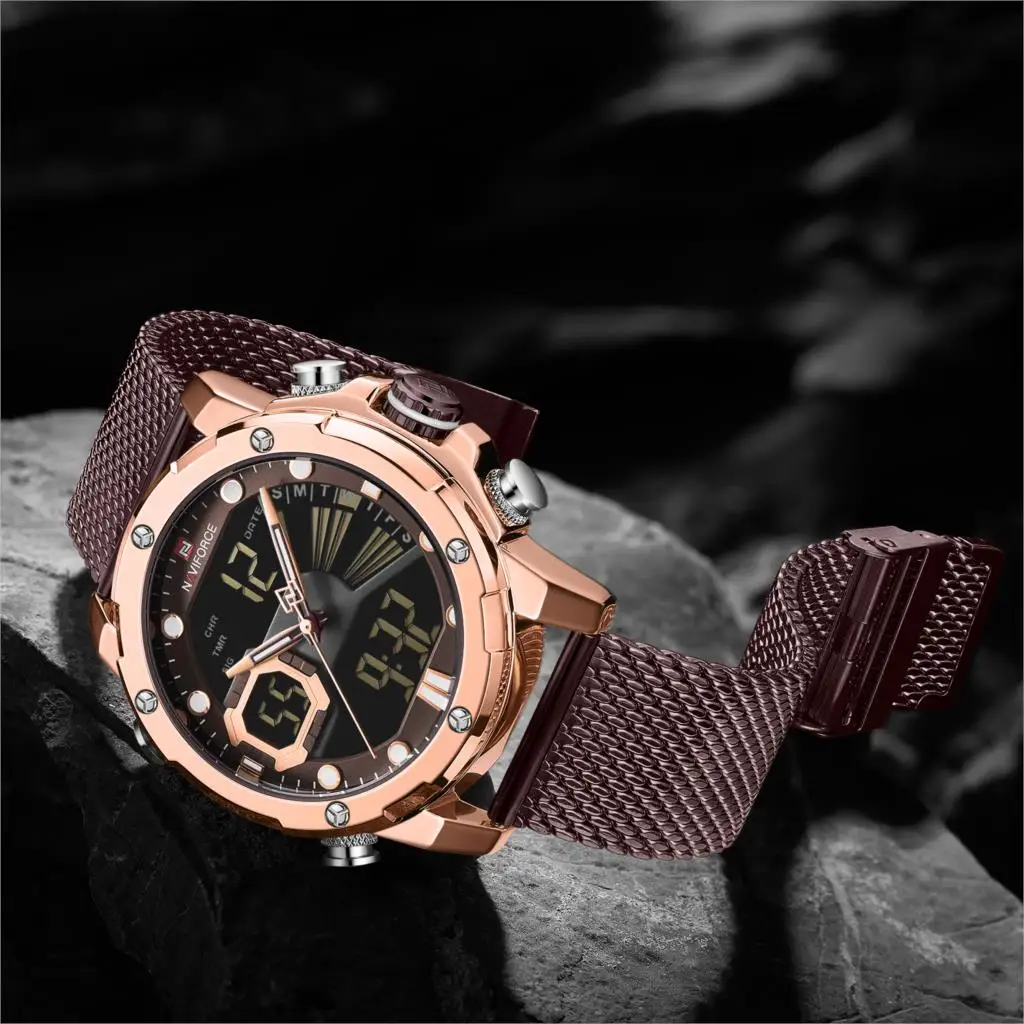 NAVIFORCE часы мужские спортивные кварцевые Топ люксовый бренд нержавеющая сталь