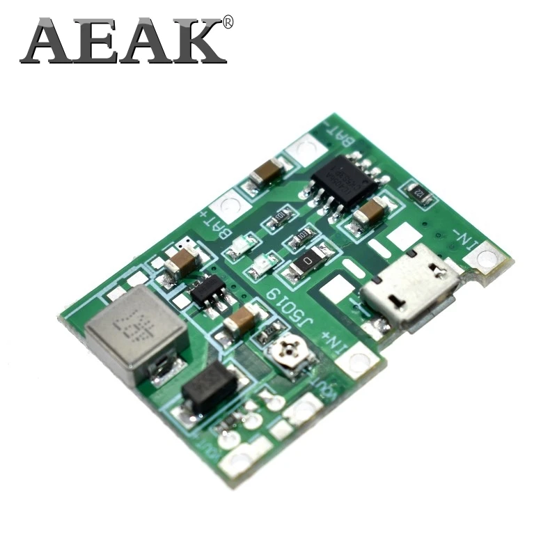 AEAK литий-ионный аккумулятор 18650 3,7 в 4,2 в зарядное устройство плата DC-DC Повышающий Модуль TP4056 DIY набор частей