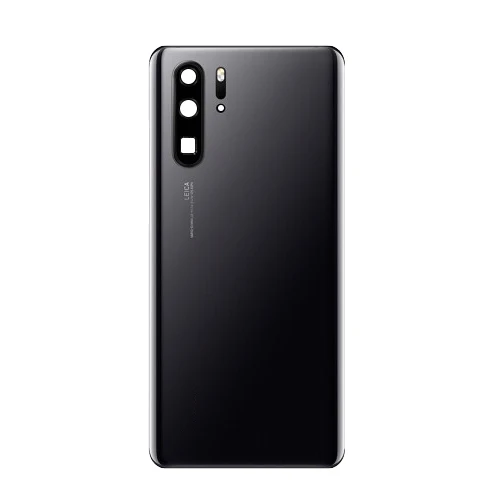 Black Для huawei P30 Pro задняя крышка батарейного отсека стеклянная задняя крышка корпуса дверная камера стеклянная рамка объектива Запасные части для ремонта - Цвет: Black