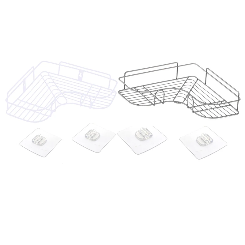 

Bathroom Shelf Punch Free Storage Rack Corner Shampoo Shower Holder Shelf Kitchen Home Storage Decoration Bathroom Accessories