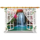 Парк водопада пейзажей поддельные настенная 3d настенные художественные виниловые наклейки украшения дома сад пейзаж обои 90*60 см 6 видов стилей