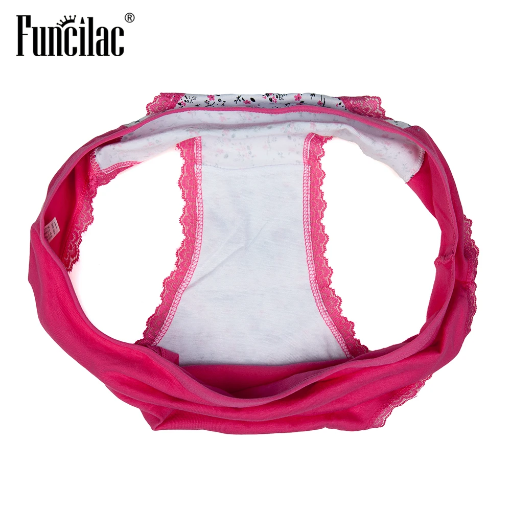 Нижнее белье FUNCILAC женские хлопковые трусы с цветочным принтом сексуальные