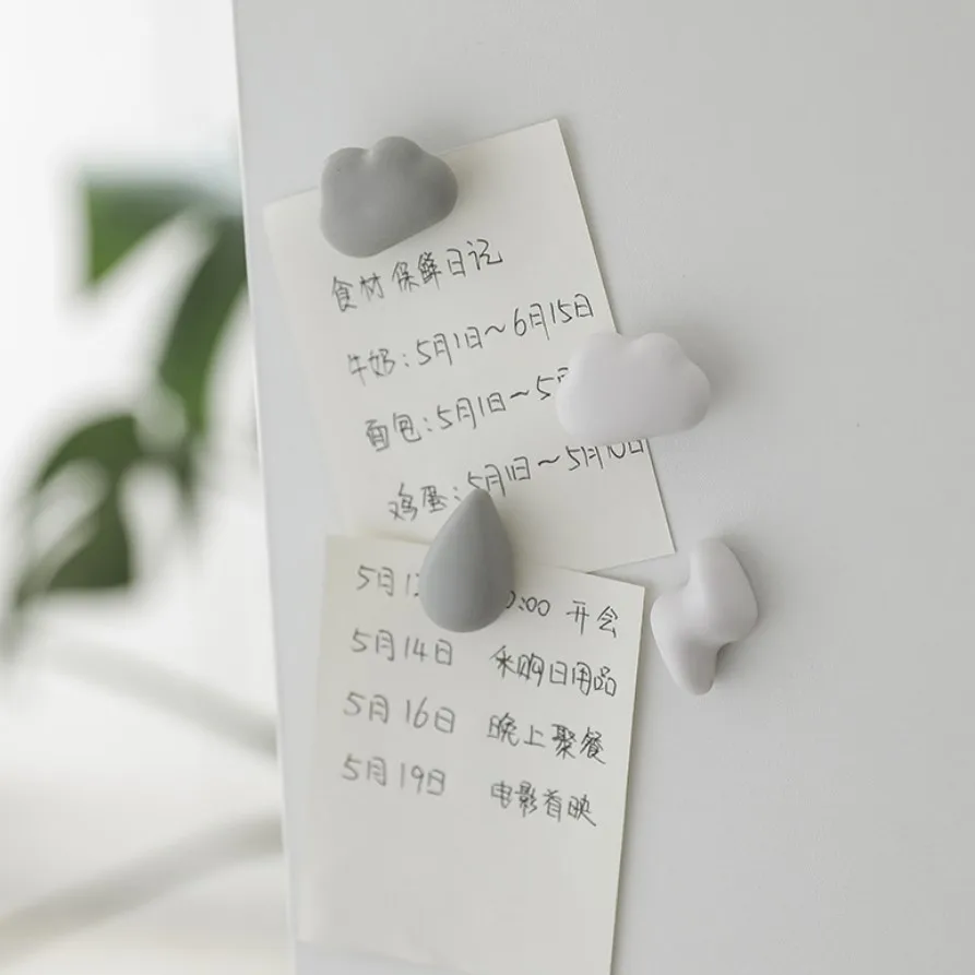 

White Gray Lightning Clouds 3D Creative Cute Refrigerator Photo Magnetic Sticker Magnet Famous Room Decoration Gift