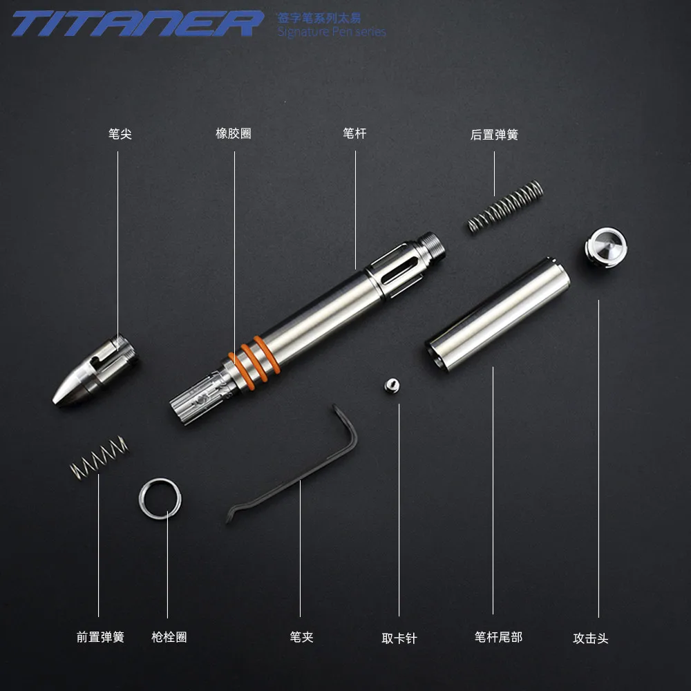 Beli Pena Taktis Paduan Titanium EDC Multifungsi Pena Menulis Bisnis Hadiah Alat Luar Ruangan Pemecah Kaca