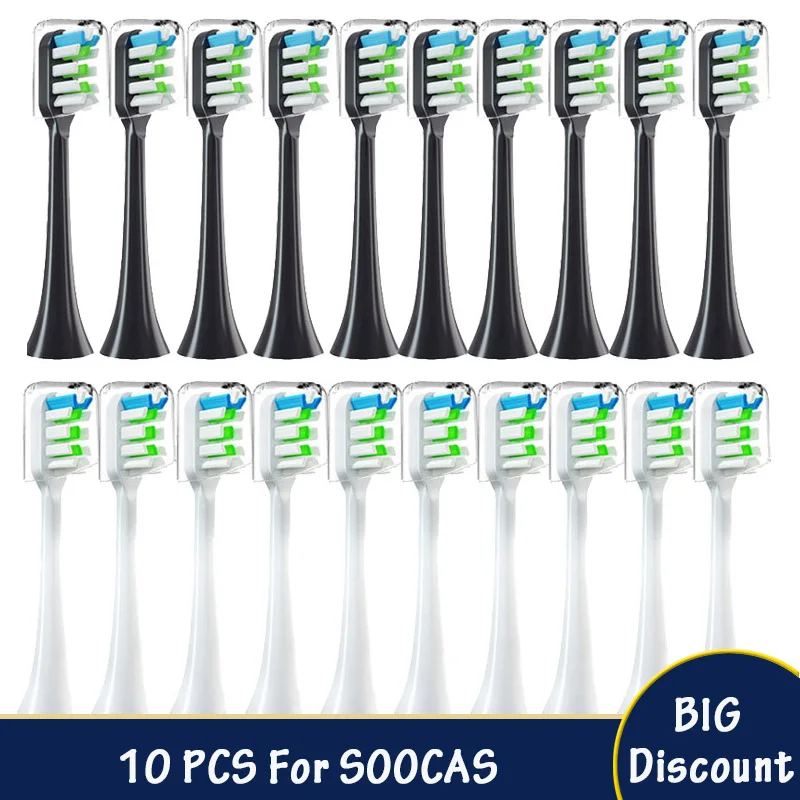 10PCS Replacement Brush Heads  X3/X3U/X5 Sonic Electric Toothbrush DuPont Soft Suitable Vacuum Bristle Nozzles