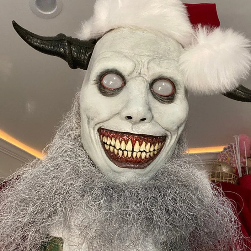 Маска улыбка демона на Хэллоуин ужасная маска белый зеленый глаз демон страшное