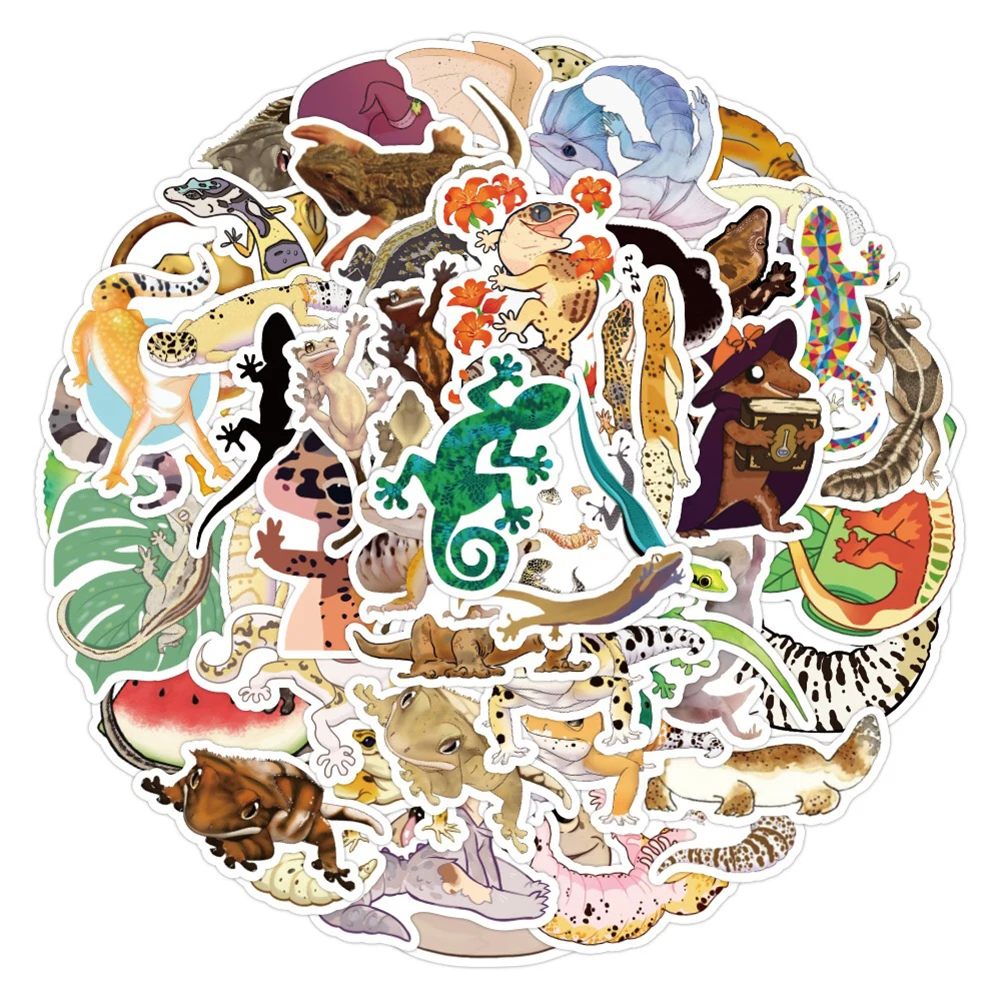 

10/30/50PCS Reptile Gecko Stickers Cartoon Fridge Guitar Laptop Motorcycle Luggage Skateboard PVC Graffiti Cool Sticker Decals