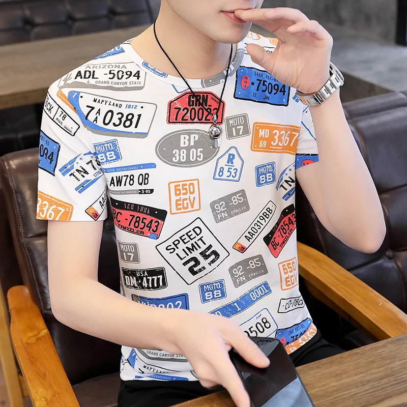 

Casual T-shirts Me's Summer Cotton Tops Tees Print Men Loose O-Neck T Shirt Homme Fashion Short Sleeve Plus Size M-3XL Clothing