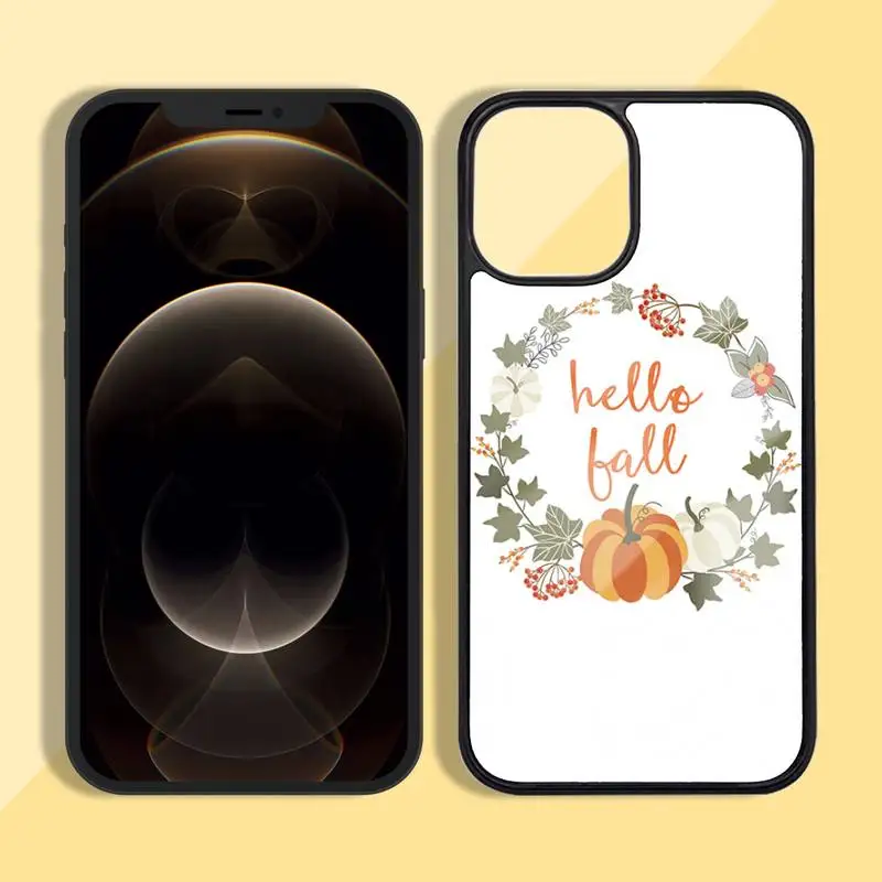 

Pumpkin Happy Autumn leaf Phone Case Silicone TPU+PC For iPhone 11 12 mini Pro MAX 5 6 7 8 Plus Samsung Note20 10 Plus S7 8