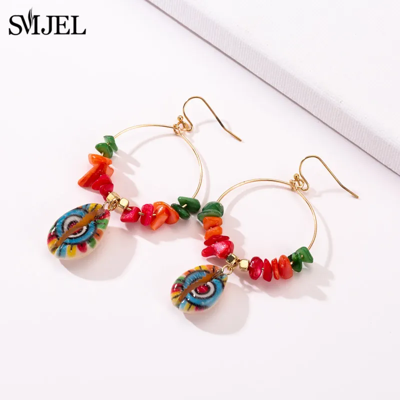 SMJEL Boho серьги из бижутерии ювелирные изделия этнический разноцветный