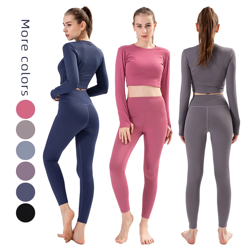 

2-piece Yoga Suit Leggings High Waist Woman Fitness Yoga Pants Sexy Push Up Gym Sport Leggings Slim Stretch Running Tights
