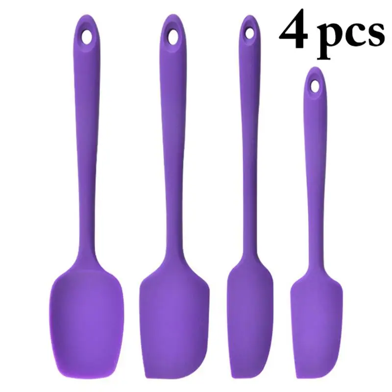 

4 Pcs/Set Food Grade Non Stick Butter Spatula Silicone Cake Pastry Cream Baking Scraper Home Kitchen Cooking Utensils Supplies