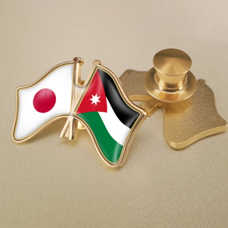 Значки-броши на лацкан двойные в японском и Иорданском стиле флаг дружбы - купить
