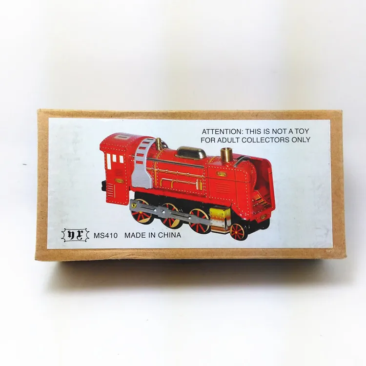 

[Funny] Adult Collection Retro Wind up toy Metal Tin old train locomotive Mechanical toy Clockwork toy figures model kids gift