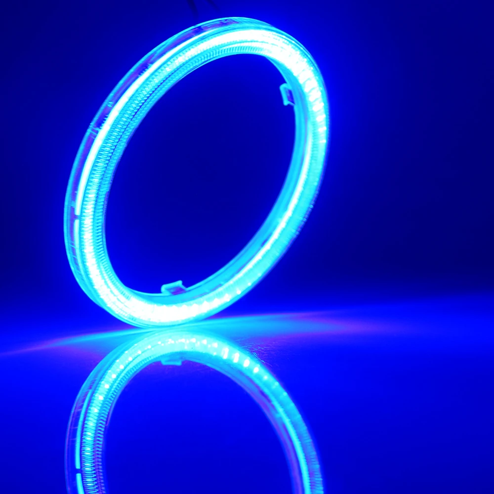 6 шт. 12 В COB ангельские глазки с крышкой Led Halo Кольца 60 мм 70 мм 80 мм 90 мм 100 мм 110 мм 120 мм Белый Синий Янтарный красный зеленый фары