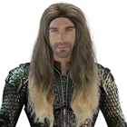 Парики мужские из Длинных Волнистых синтетических волос с эффектом омбре, термостойкие из комиксов для костюмированной вечеринки, косплея аквамана, блондинки, Хэллоуина