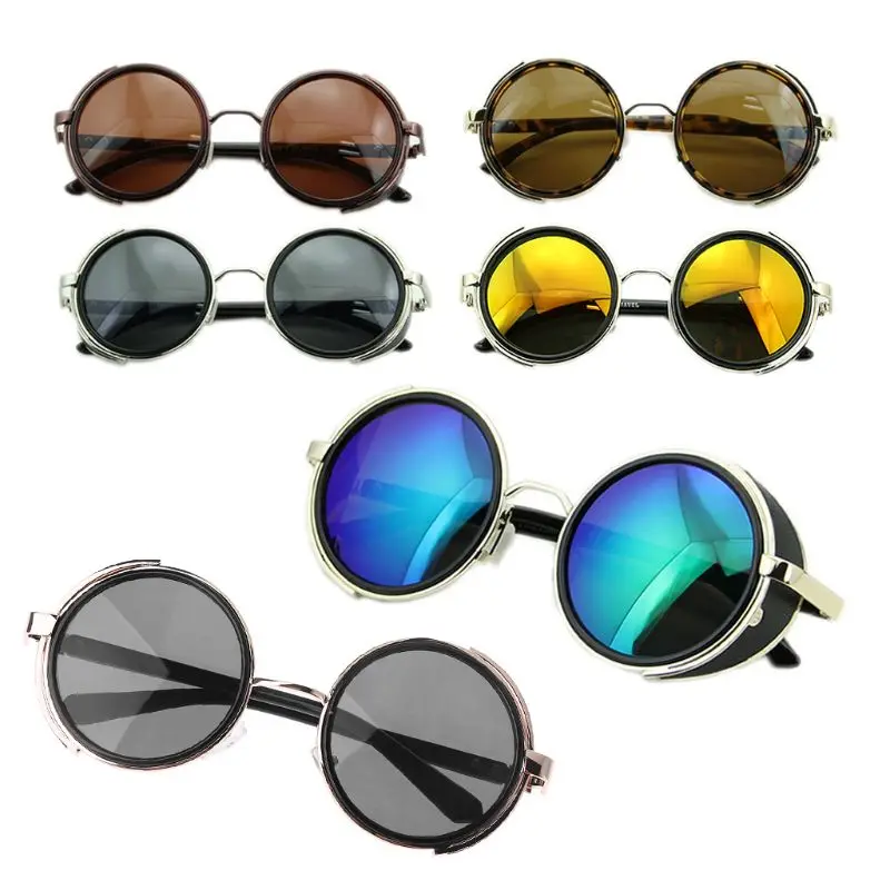 

Fashion Steampunk Sunglasses Hippie Round Retro Eyewear Sunglasses
