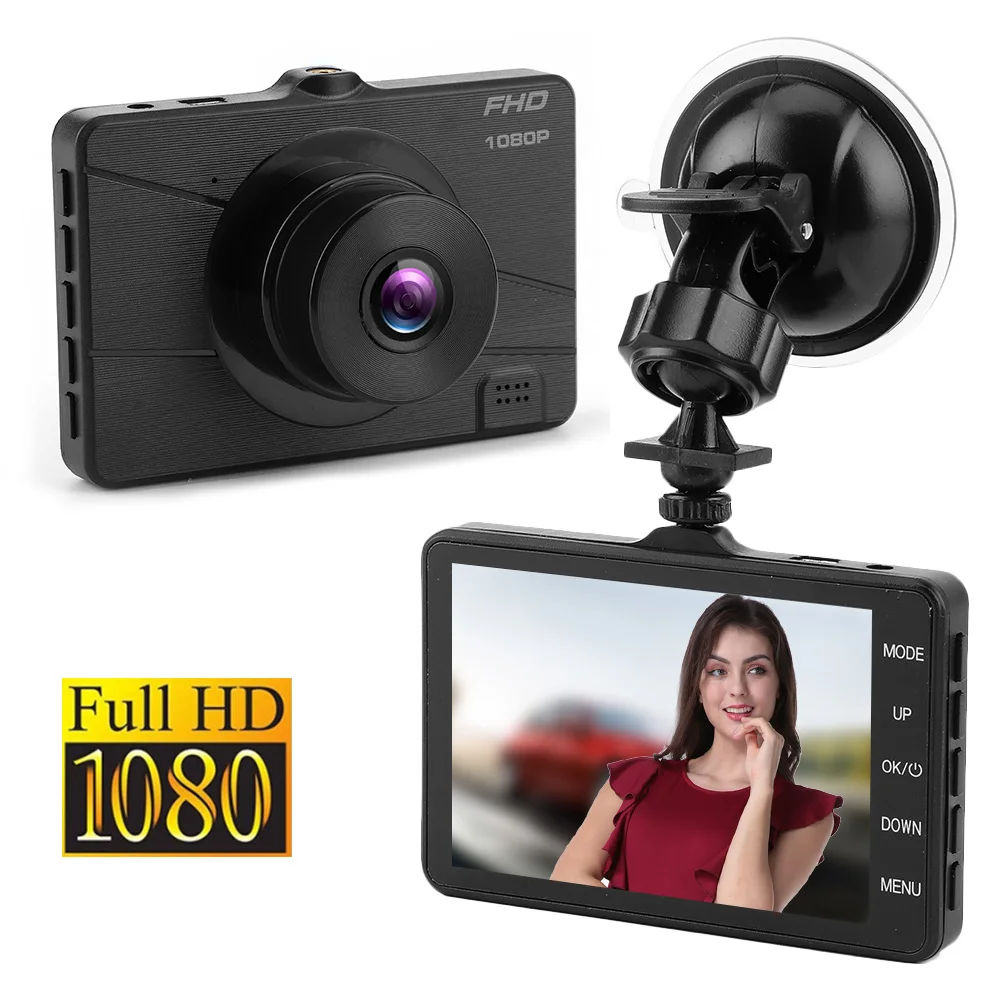 

Автомобильный видеорегистратор 1080 дюйма FHD 140 P, двойная камера, Автомобильный видеорегистратор с углом обзора °, G-сенсор, циклическая запис...