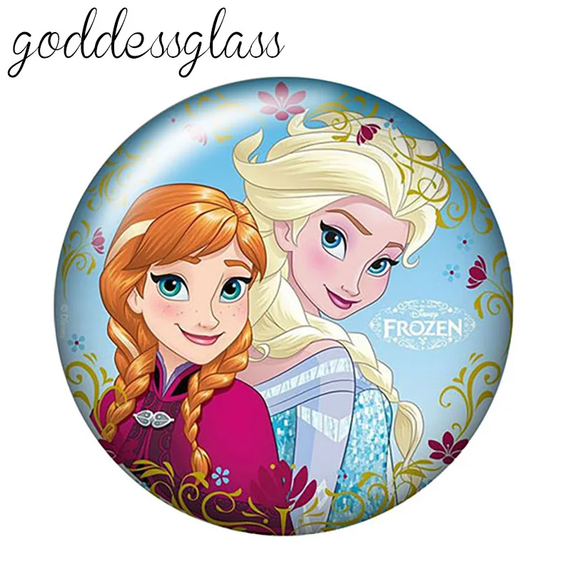 Disney зимняя одежда в стиле принцесс Эльзы и Анны 10 шт. круглый фото стекло кабошон