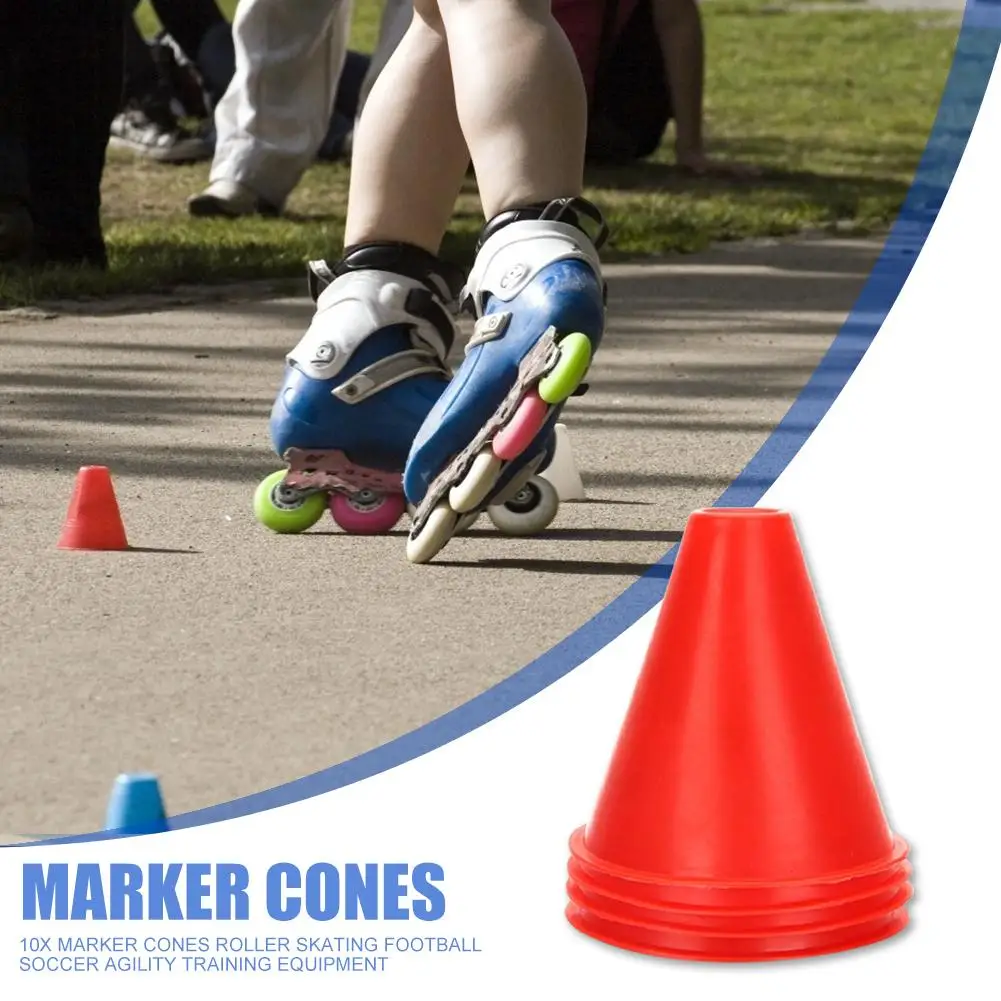 

Hot Sale Marker Cones Wear-resistant 10pcs Marker Cones for Roller Skating Football Soccer Agility Training Equipment