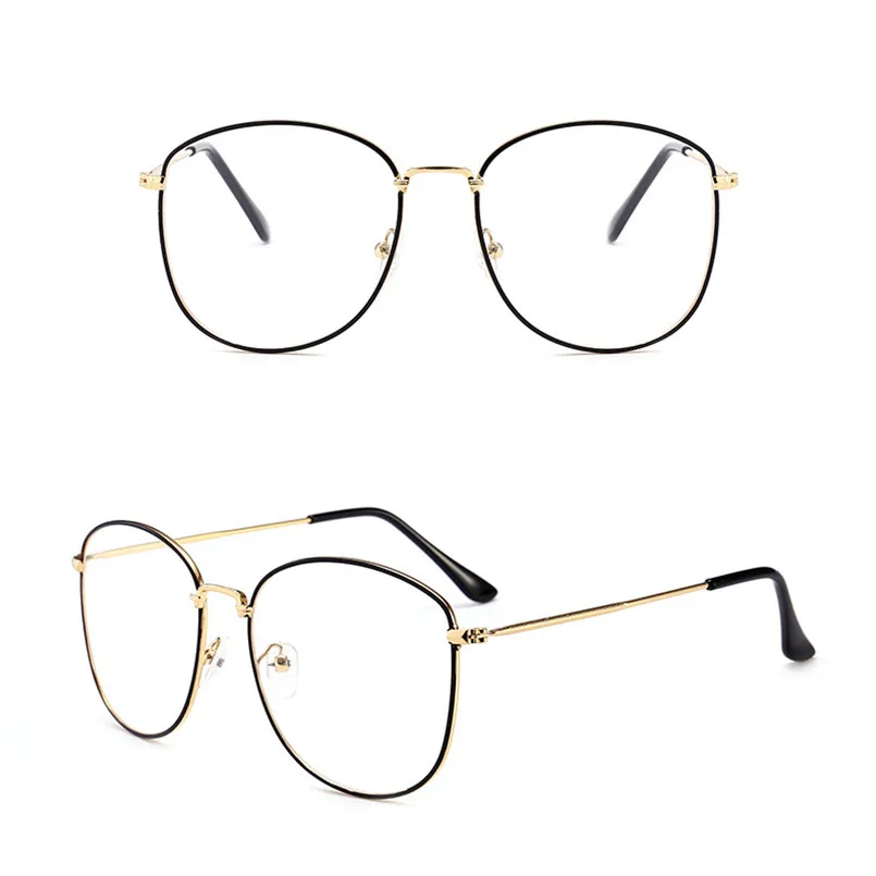 

Women's New Fashion Glasses Oval Mirror Eyeglasses Metal Frame UV400 Protection Designer Eyewear Oculos De Sol for Unisex