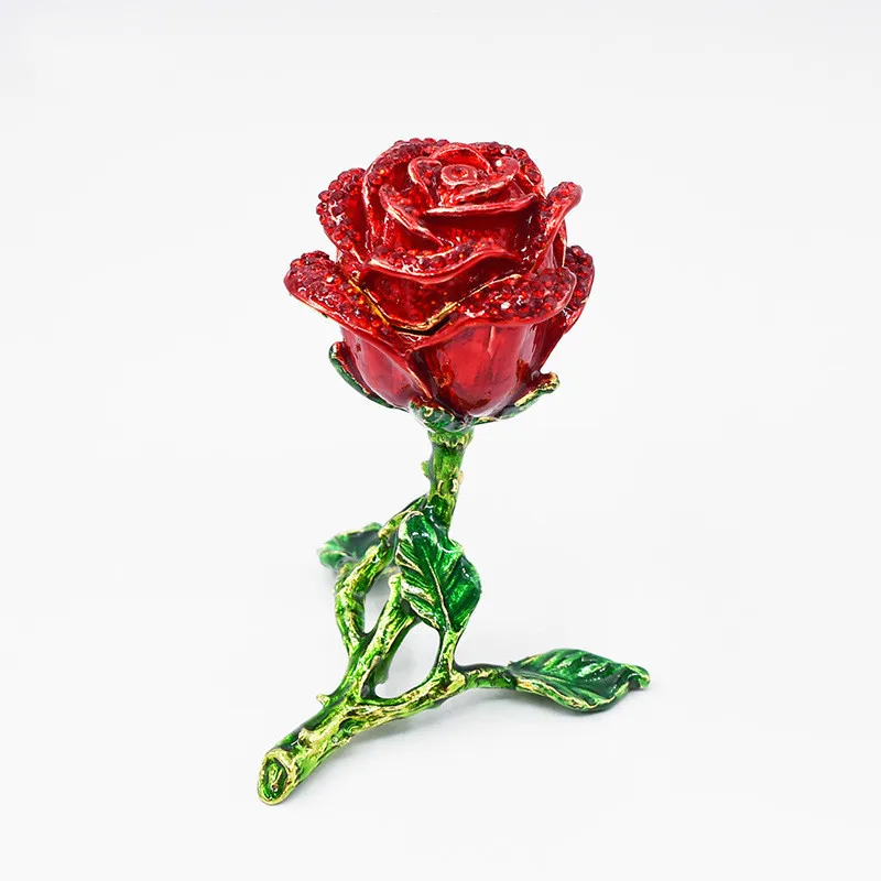 Новинка креативная коробка для колье с розовым цветком красного синего цвета