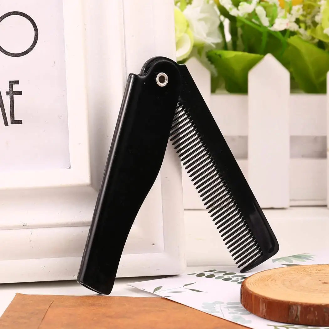 Унисекс портативный твердый Простой складной гребень с зажимом волос 15 дома и т.