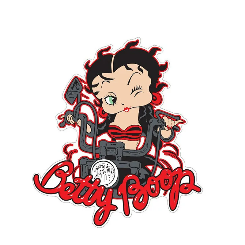 

Hot Reflective Betty Boop Biker Stickers Car Styling KK Vinyl Decals Graphic for Decor Window Bumper Car Stickers KK13*12cm