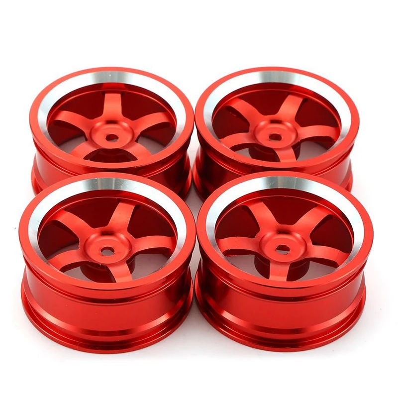 

8Pcs Aluminum 52MM Wheel Rims for RC 1/10 On-Road Drift Traxxas HSP Tamiya HPI Kyosho RedCat SAKURA,Dark Blue & Red