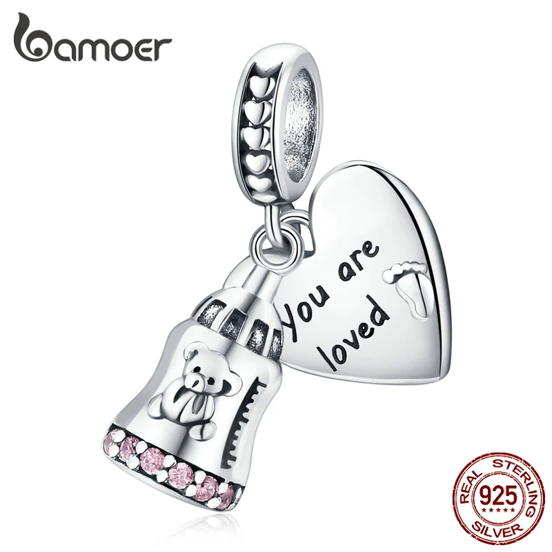 Bamoer подвеска из стерлингового серебра 925 пробы с медвежонком Очаровательная