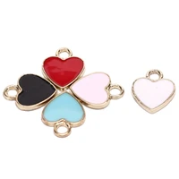 20pcs 1210mm fashion small heart shape charms gold tone oil drop diy craft jewelry making gift