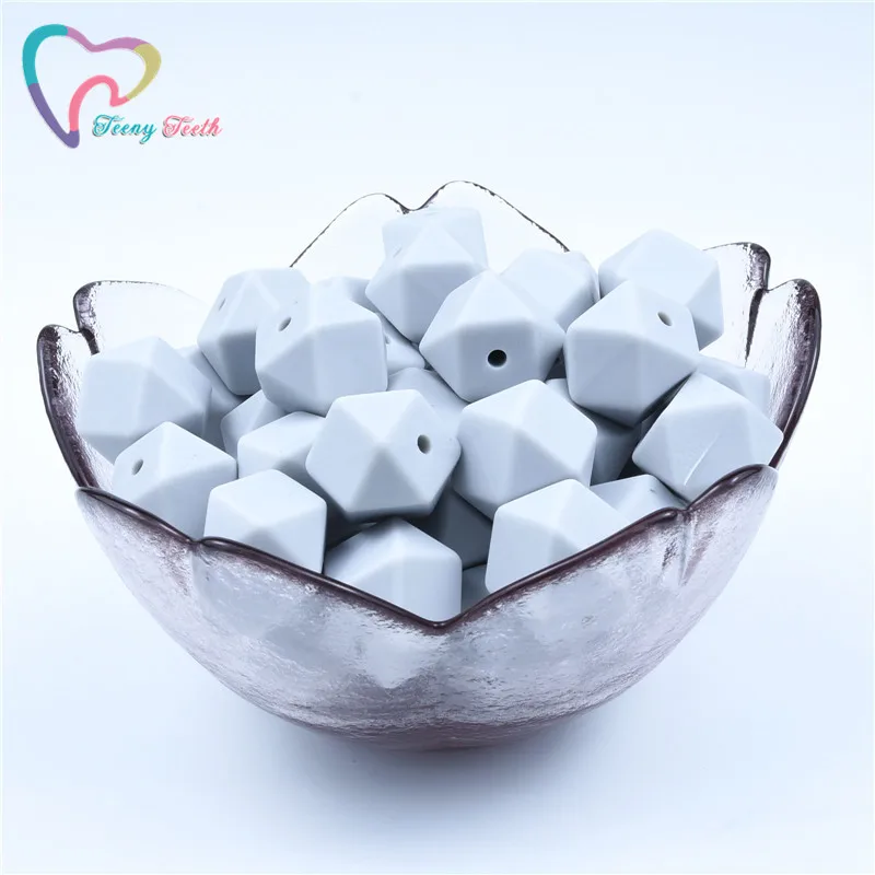 Glacier Gray 20 шт. 14 мм Детские шестигранные силиконовые бусины Восьмиугольные бусины DIY соска цепь Perle Силиконовые Детские Прорезыватели жевательные бусины детские товары - Цвет: Glacier Gray