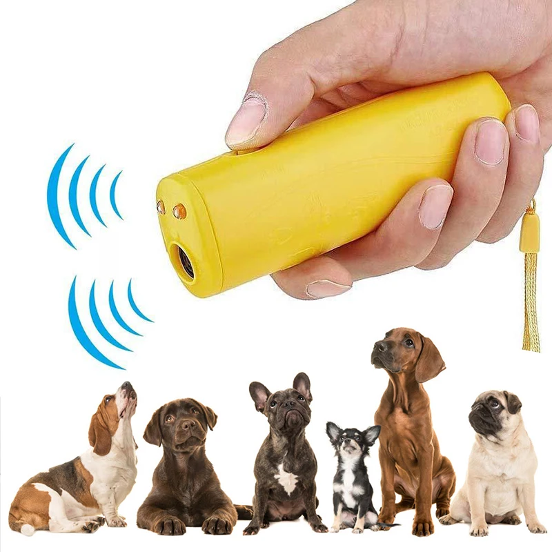 

Ультразвуковой отпугиватель собак, антилай для собак, тренажер для тренировки 3 в 1, светодиодный, дрессировка, без аккумулятора