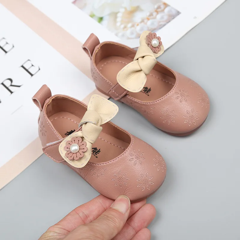 Baby Girl  Flower Shoes 1-3 Years Old Soft Bottom PrincessToddler Shoes Breathable Non-Slip Wear-Resistant baby leather shoes