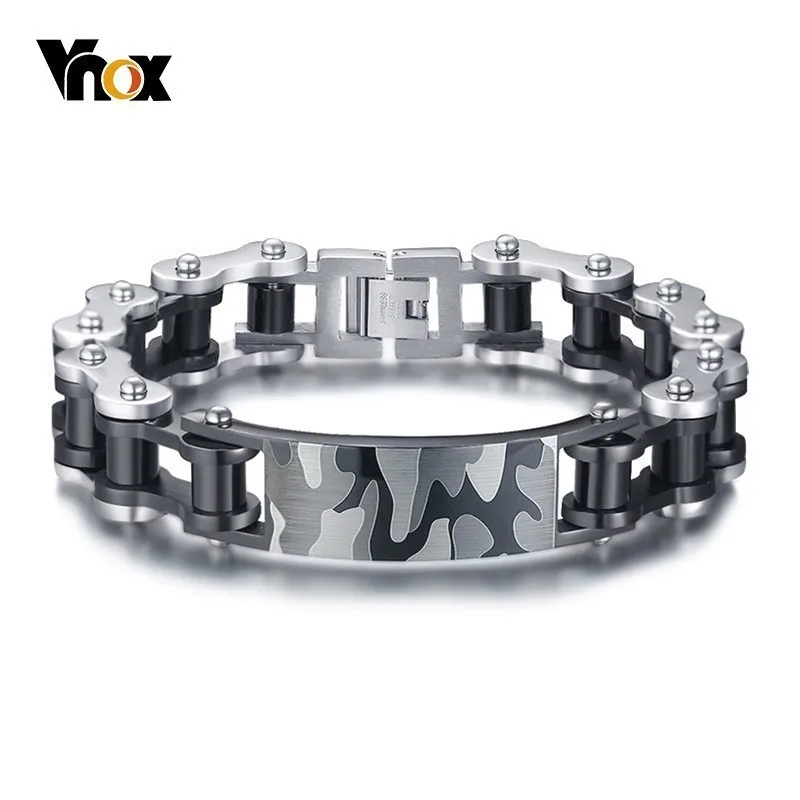 Vnox панк громоздкие байкерские цепи браслеты для мужчин камуфляжная текстура